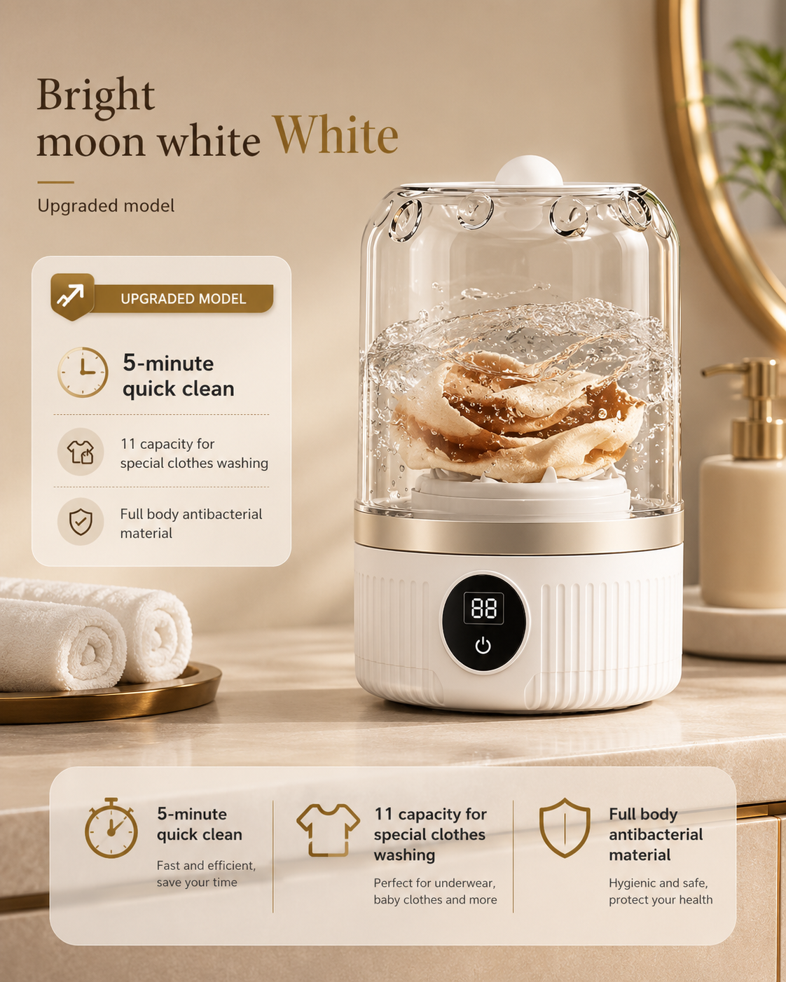Wash & Go™ Premium Portable Washer – Compact Mini Washing Machine for Underwear, Socks & Delicate Clothing, Waterproof & Travel-Friendly