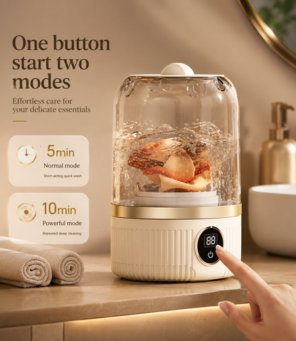 Wash & Go™ Premium Portable Washer – Compact Mini Washing Machine for Underwear, Socks & Delicate Clothing, Waterproof & Travel-Friendly