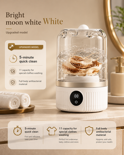 Wash & Go™ Premium Portable Washer – Compact Mini Washing Machine for Underwear, Socks & Delicate Clothing, Waterproof & Travel-Friendly